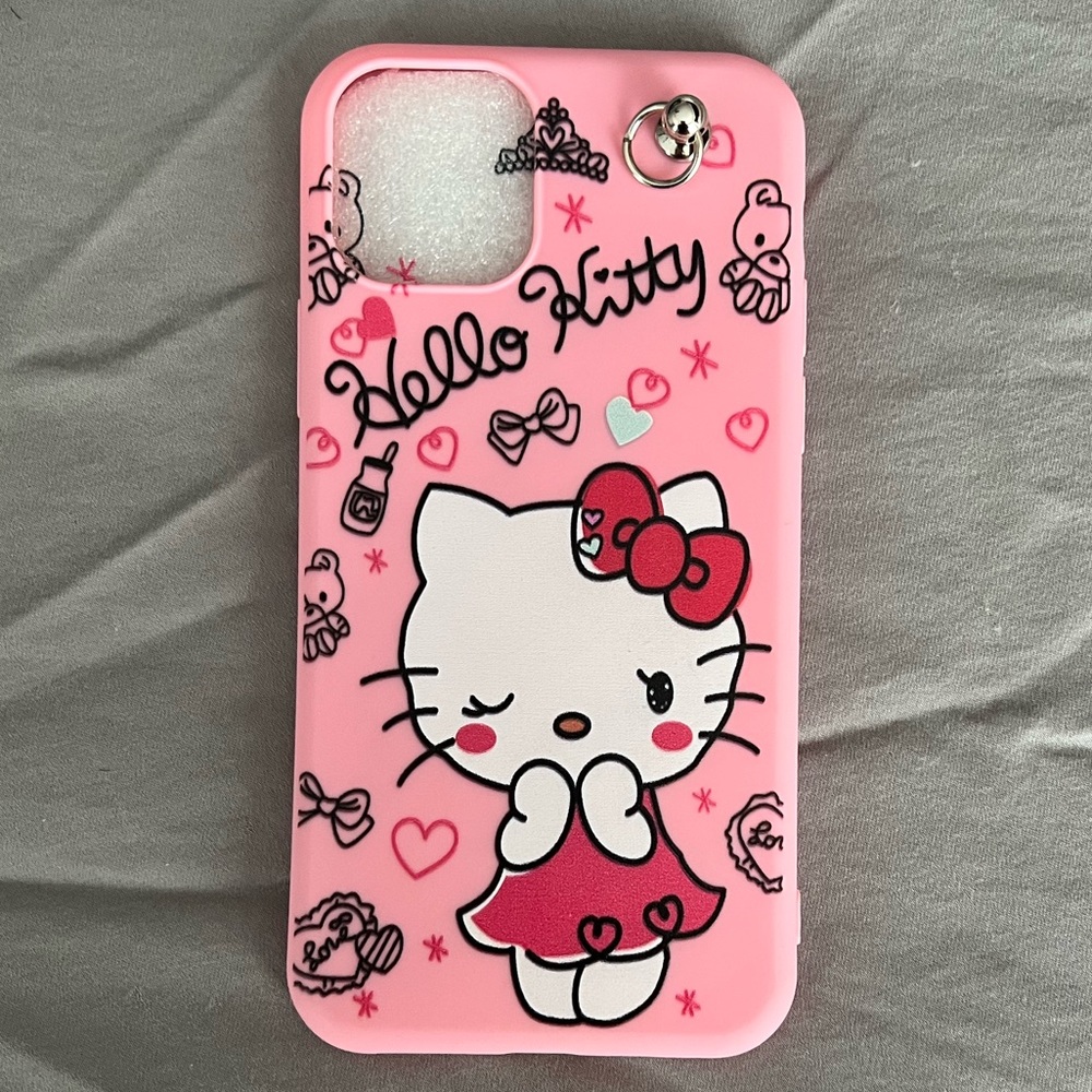 New cute Hello Kitty iPhone 11pro case. The plain case is used and is free.